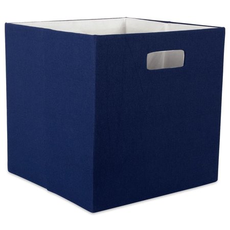 DESIGN IMPORTS 13 in x 13 in x 13 in Solid Square Polyester Storage Cube, Nautical Blue CAMZ37986
